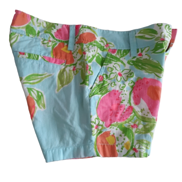 Lilly Pulitzer The Callahan Short Size 2 Pool Blue Pink Lemonade Floral - Picture 4 of 15